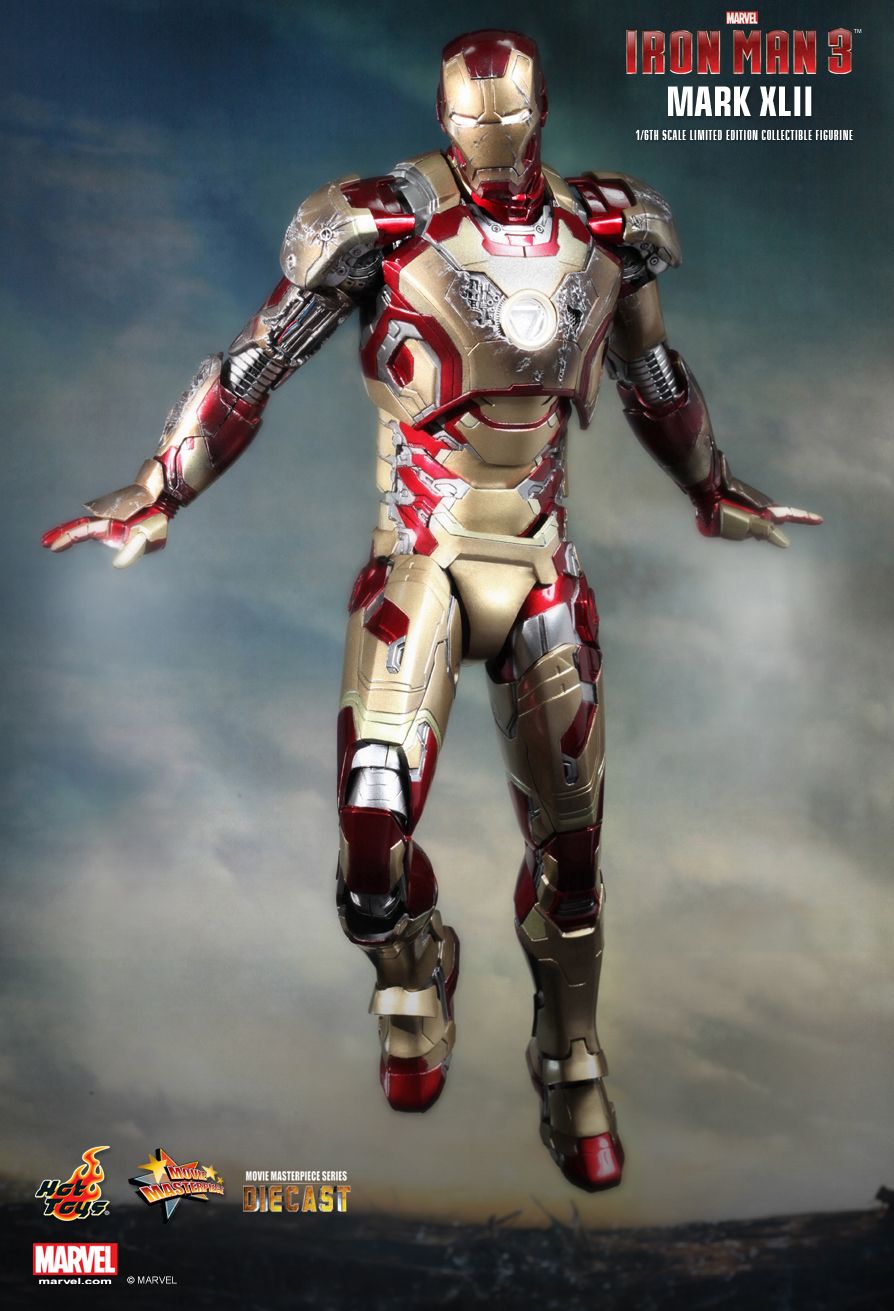 hovering iron man figure