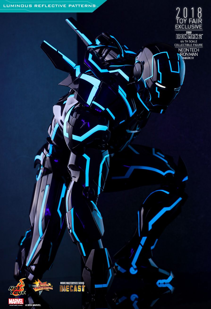 hot toys iron man mark 4 neon tech