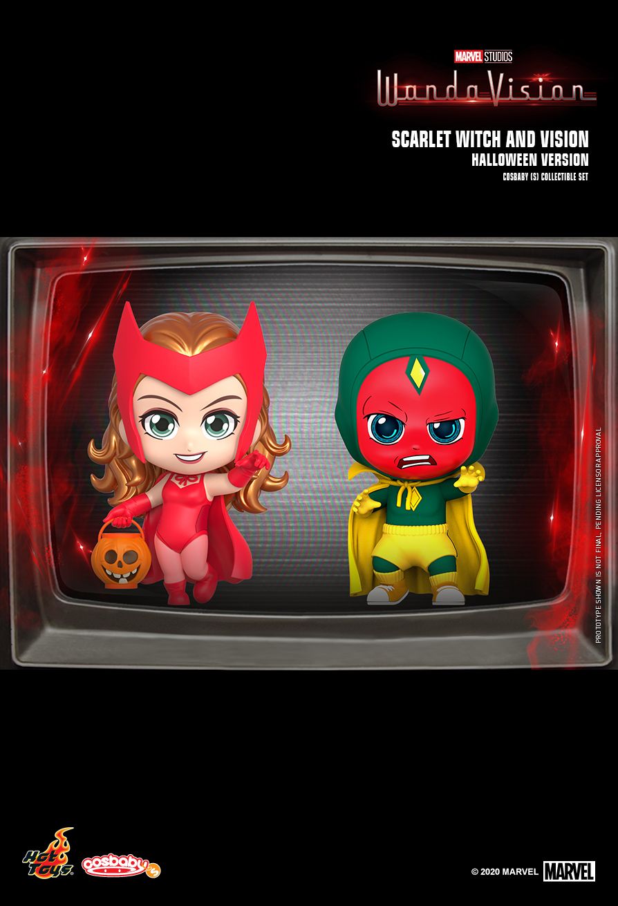 Hot Toys COSB849 Scarlet Witch & Vision COSBABY Figure Set Halloween Ver. 