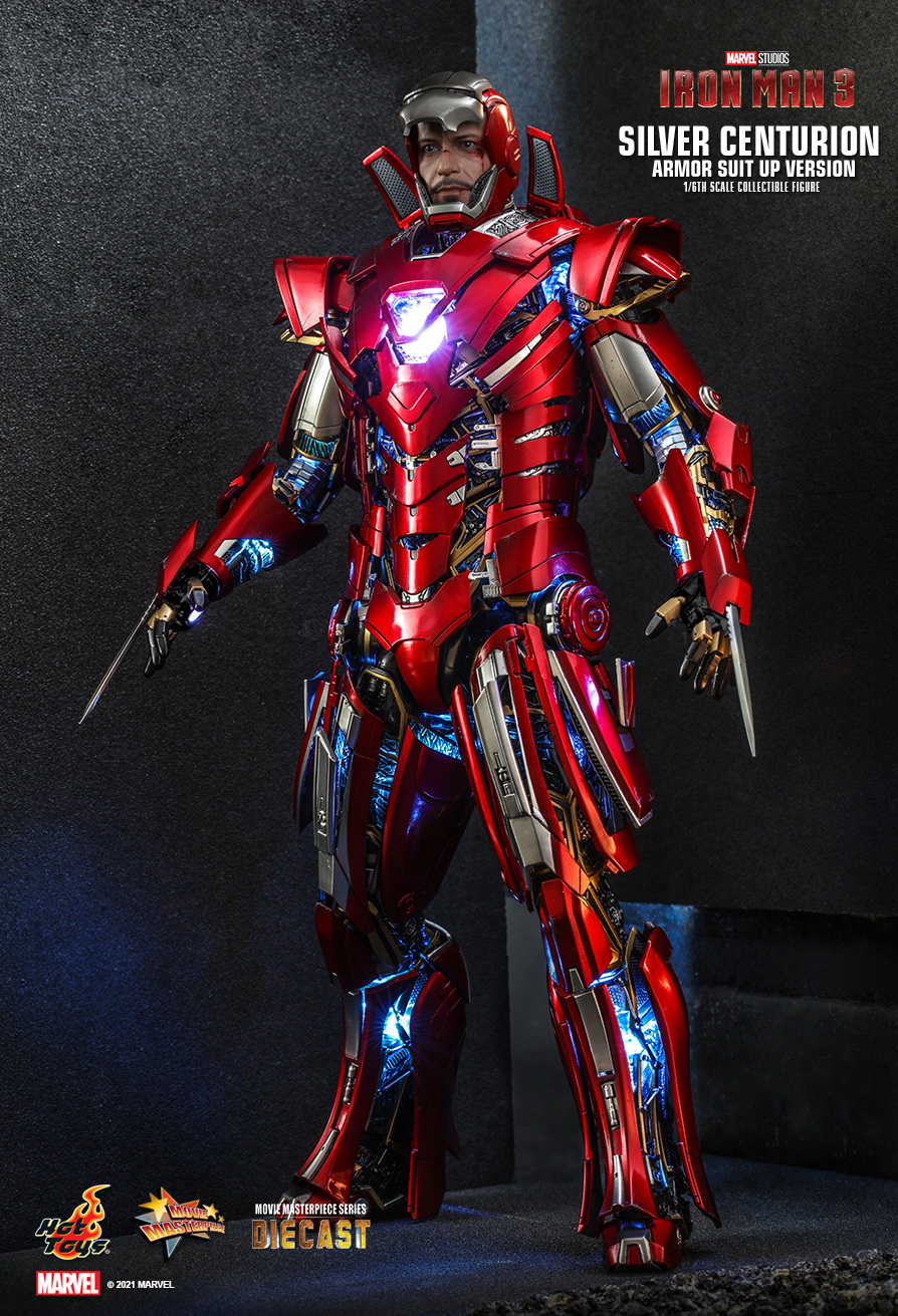 Hot Toys  Iron Man 20   Silver Centurion Armor Suit Up Version 20 ...